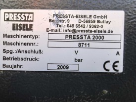 ZAGNIATARKA / ZACISKARKA DO NAROŻY PRESSTA EISELE 2000 ROK 2009