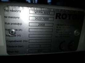 PRASA DO KONTROLI I SZKLENIA ROTOX VPPH 3023 ROK 2008