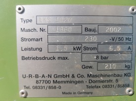 ZGRZEWARKA JEDNOGŁOWICOWA URBAN AKS 1020 ROK 2002