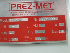 ZAGNIATARKA / ZACISKARKA PREZ-MET PN 200 ROK 2013