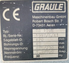 PIŁA JEDNOGŁOWICOWA GRAULE ZS 170 N 