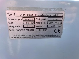 TEMPERÓWKA , FREZARKA DO USZCZELEK URBAN DFM - 200/4 ROK 2016