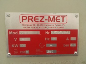 ZAGNIATARKA / ZACISKARKA DO NAROŻY PREZ-MET 99/08 ROK 2002