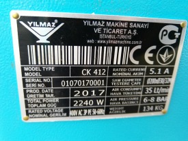 PIŁA DO LISTEW PRZYSZYBOWYCH  YILMAZ CK 412 ROK 2017