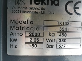 PIŁA JEDNOGŁOWICOWA AUTOMATYCZNA DO ALUMINIUM TEKNA TK 133  ROK 2000