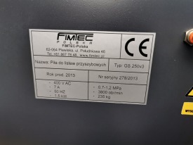 PIŁA DO LISTEW PRZYSZYBOWYCH  FIMTEC GS 250 / V3 ROK 2013