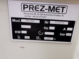 ZAGNIATARKA / ZACISKARKA PREZ-MET PN 200 ROK 2013