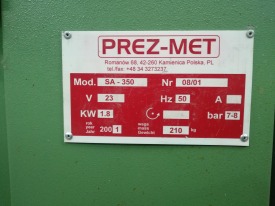 ZGRZEWARKA JEDNO GŁOWICOWA PV-TECNIC / PREZ-MET SA 350 ROK 2001.