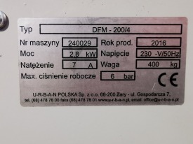 TEMPERÓWKA , FREZARKA DO USZCZELEK URBAN DFM - 200/4 ROK 2016