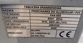 PIŁA JEDNOGŁOWICOWA ALUWIL PAK 550 ROK 2020