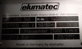 CENTRUM OBRÓBCZE ELUMATEC SBZ 140 ROK 2012