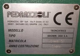 PIŁA / PRZECINARKA DO CIĘCIA WZMOCNIEŃ PEDRAZZOLI BROWN 300 S.A.  ROK 1998
