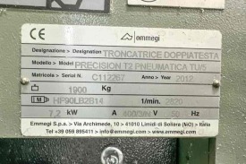 PIŁA DWUGŁOWICOWA  AUTOMATYCZNA EMMEGI PRECISION T2 PNEUMATICA TU/5 ROK 2012