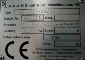 ZGRZEWARKA CZTEROGŁOWICOWA URBAN AKS 1610 -23/35 ROK 2008