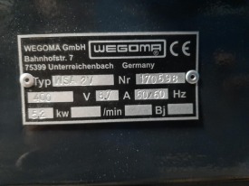 ZGRZEWARKA DWUGŁOWICOWA WEGOMA WSA2V ROK 2018